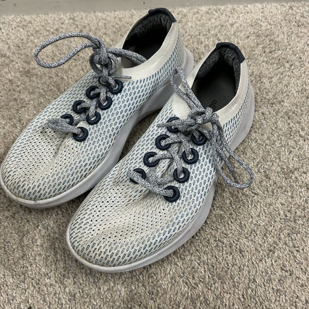 Allbirds Tree Dasher Shoes Women's 9.5 Blue White Sneakers Lightweight